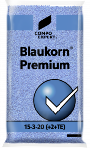 Trávnikové NPK hnojivo Blaukorn Premium 15-3-20(+2+ME) - Univerzální kombinovaná hnojiva